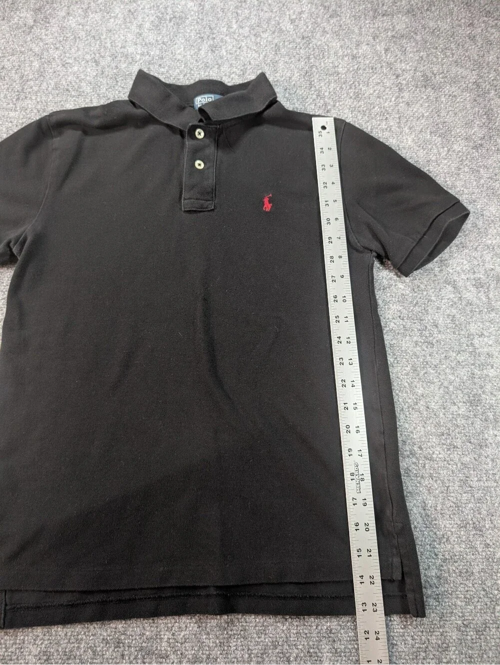 Polo by Ralph Lauren Black Cotton Polo Shirt Boys Large 14 16